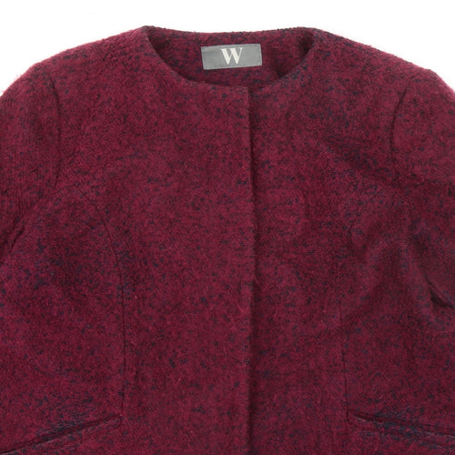 BHS Womens Purple Geometric Overcoat Coat Size 18 Button