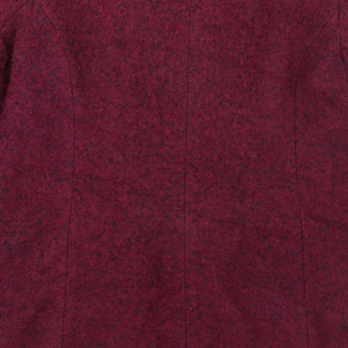 BHS Womens Purple Geometric Overcoat Coat Size 18 Button