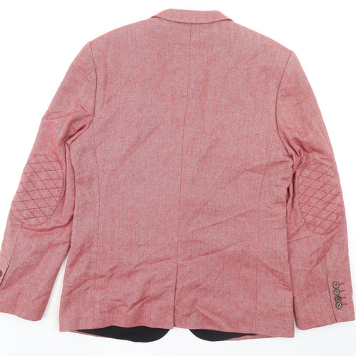 ASOS Mens Red Wool Jacket Blazer Size 40 Regular