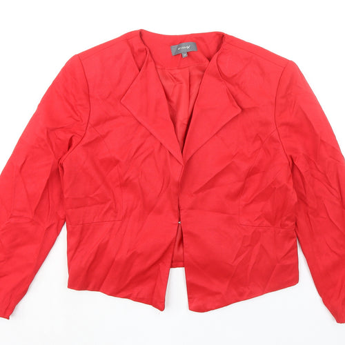Et Vous Womens Red Jacket Blazer Size 14 Hook & Eye