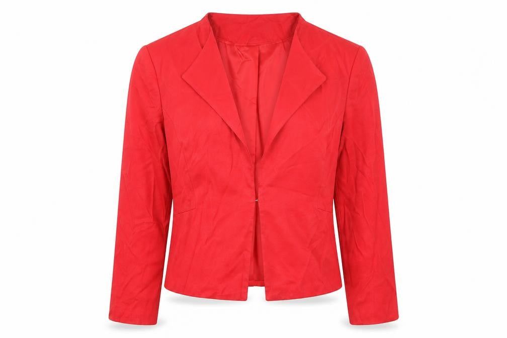 Et Vous Womens Red Jacket Blazer Size 14 Hook & Eye