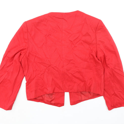 Et Vous Womens Red Jacket Blazer Size 14 Hook & Eye
