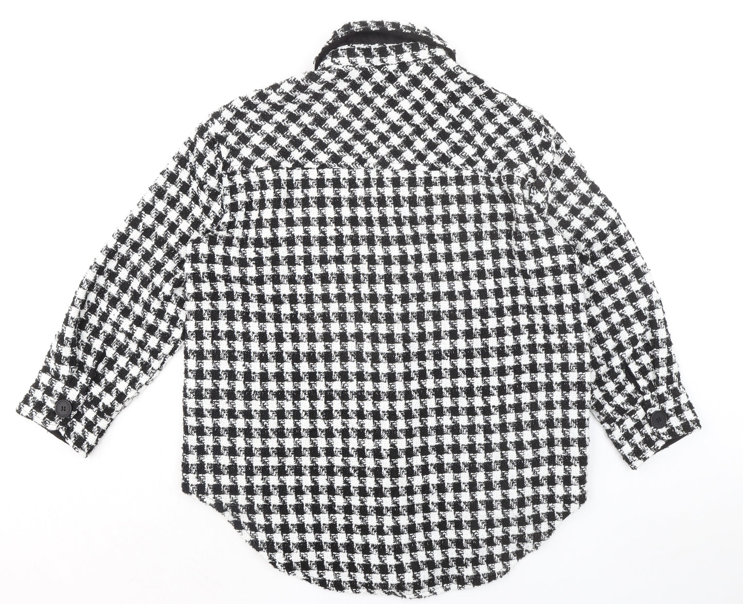 Cameo Rose Womens Black Check Polyester Basic Button-Up Size M Collared