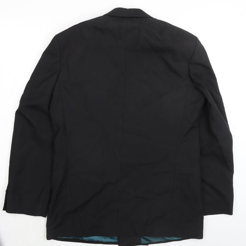 Marks and Spencer Mens Black Polyester Tuxedo Suit Jacket Size 38 Regular