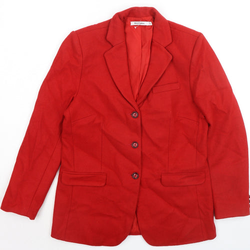 Alice Collins Womens Red Jacket Blazer Size 10 Button