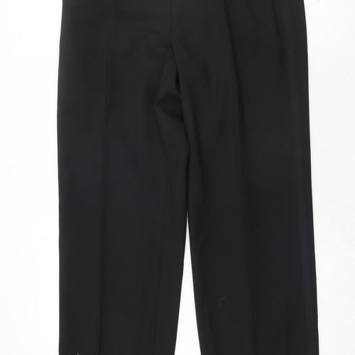 Marks and Spencer Mens Black Polyester Dress Pants Trousers Size 32 in L33 in Regular Zip