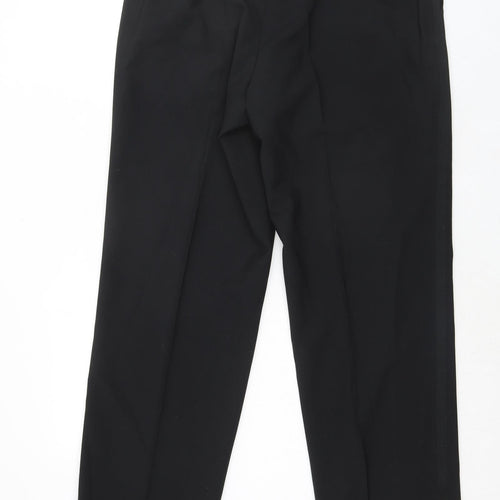Marks and Spencer Mens Black Polyester Dress Pants Trousers Size 32 in L33 in Regular Zip