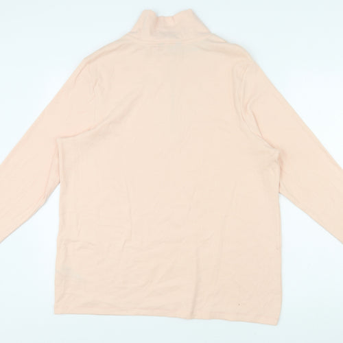 Marks and Spencer Womens Beige Cotton Basic T-Shirt Size 22 High Neck