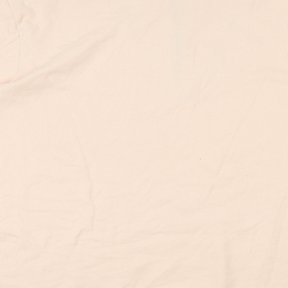 Marks and Spencer Womens Beige Cotton Basic T-Shirt Size 22 High Neck