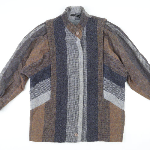 Avoca Mens Multicoloured Striped Jacket Coat Size L Button