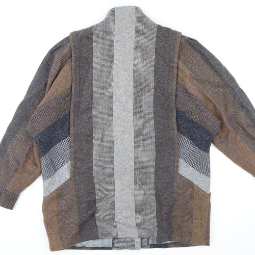 Avoca Mens Multicoloured Striped Jacket Coat Size L Button