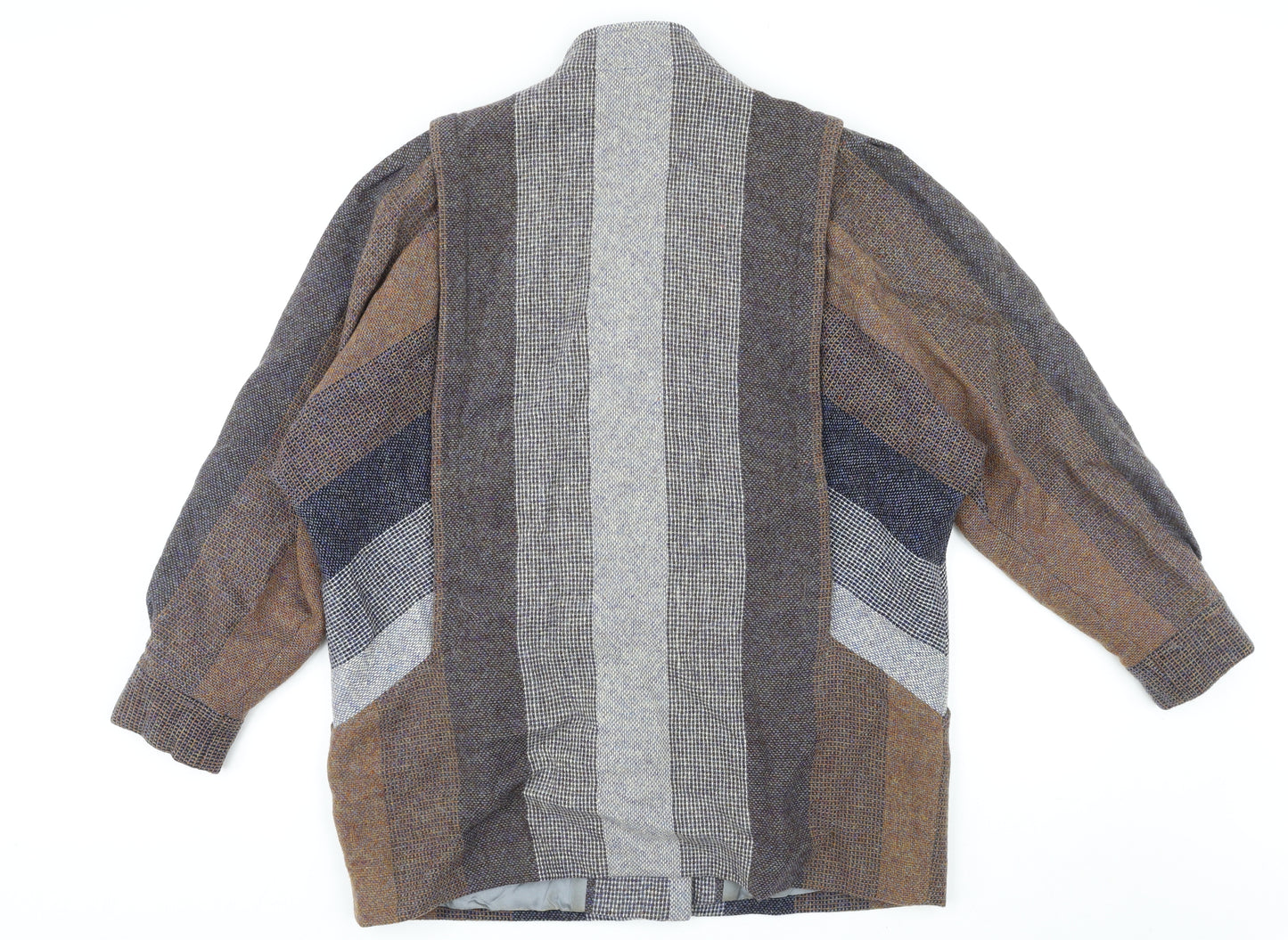 Avoca Mens Multicoloured Striped Jacket Coat Size L Button