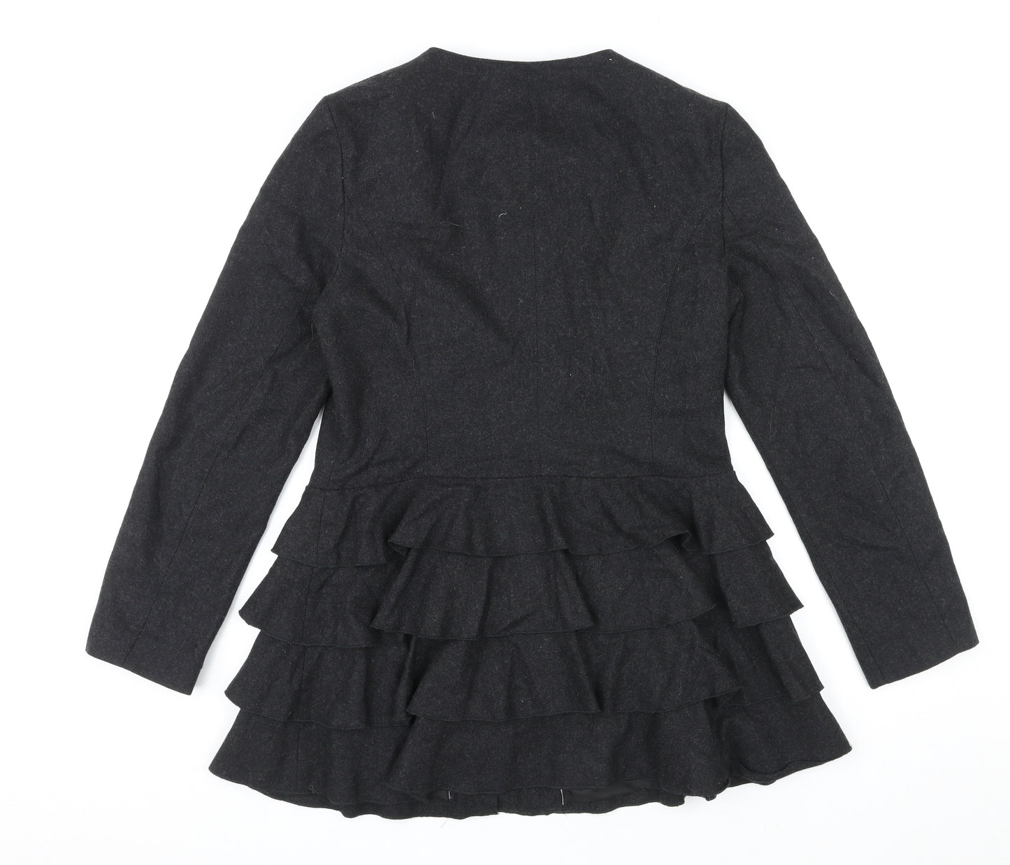 Marks and Spencer Womens Black Jacket Size 12 Zip - Hook & Eye details
