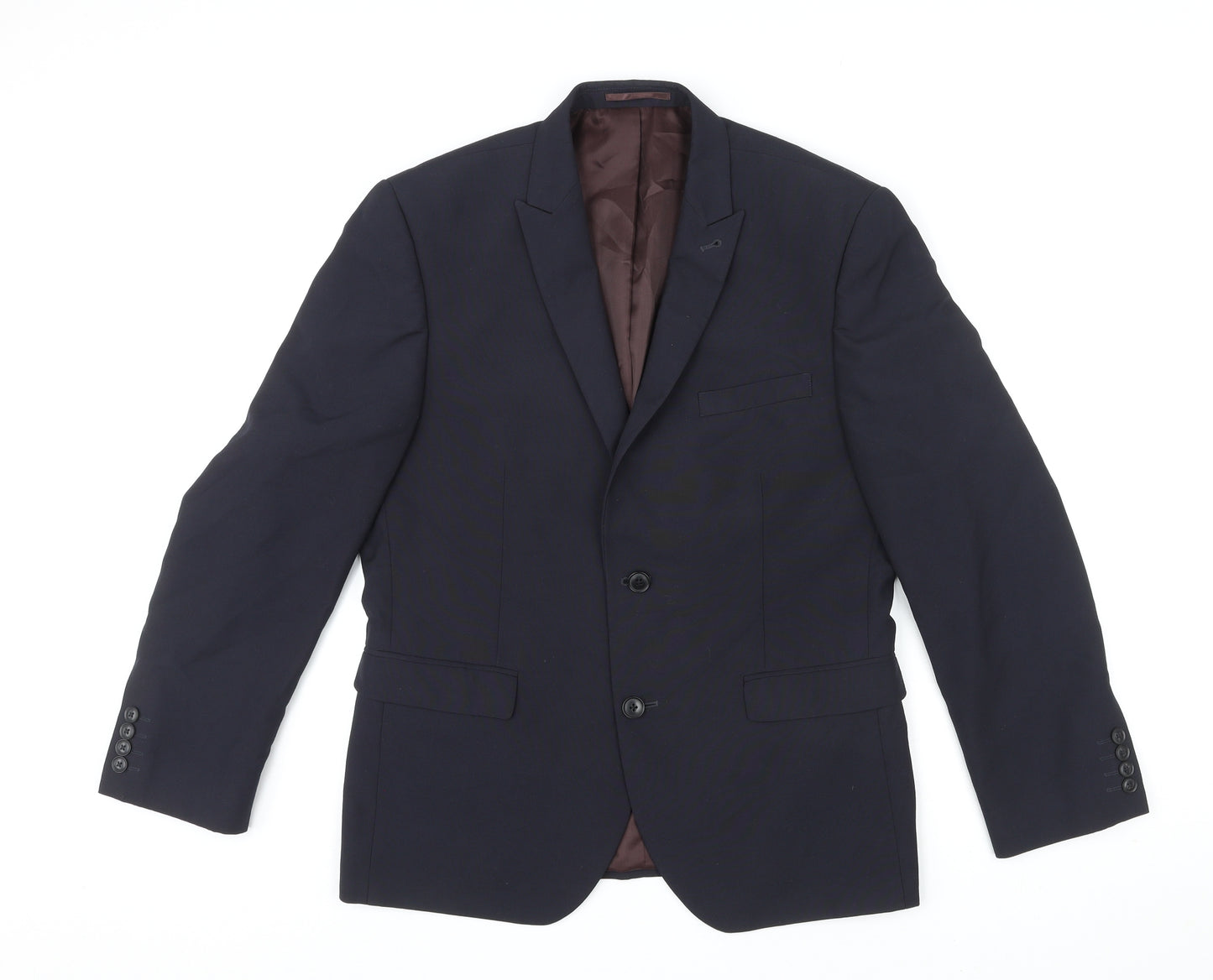 NEXT Mens Blue Polyester Jacket Suit Jacket Size 42 Regular