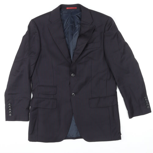 NEXT Mens Blue Striped Wool Jacket Suit Jacket Size 36 Regular - Five-Button Sleeve