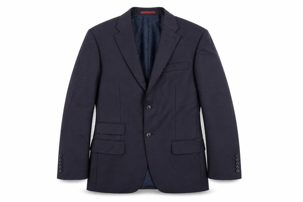 Next Mens Blue Striped Wool Jacket Suit Jacket Size 36 Regular - Five-Button Sleeve