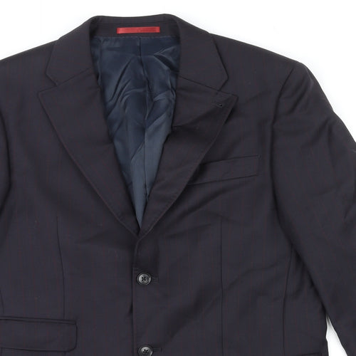 NEXT Mens Blue Striped Wool Jacket Suit Jacket Size 36 Regular - Five-Button Sleeve