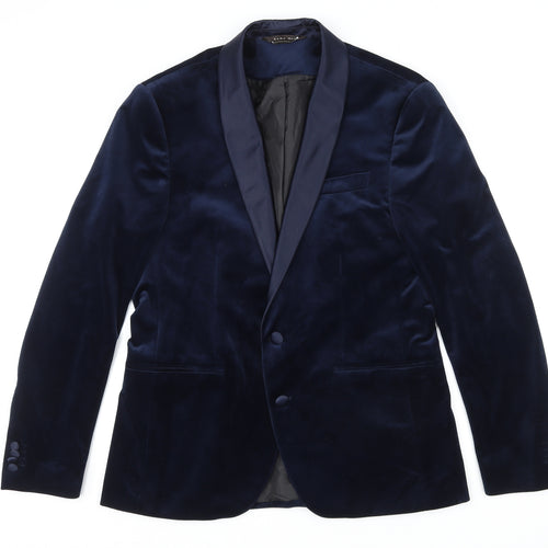ZARA MAN Mens Blue Polyester Jacket Blazer Size 2XL Regular