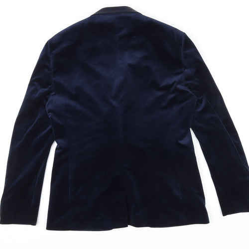 ZARA MAN Mens Blue Polyester Jacket Blazer Size 2XL Regular