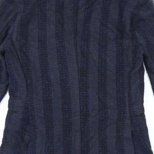 Mulish Mens Blue Striped Polyester Jacket Blazer Size L Regular