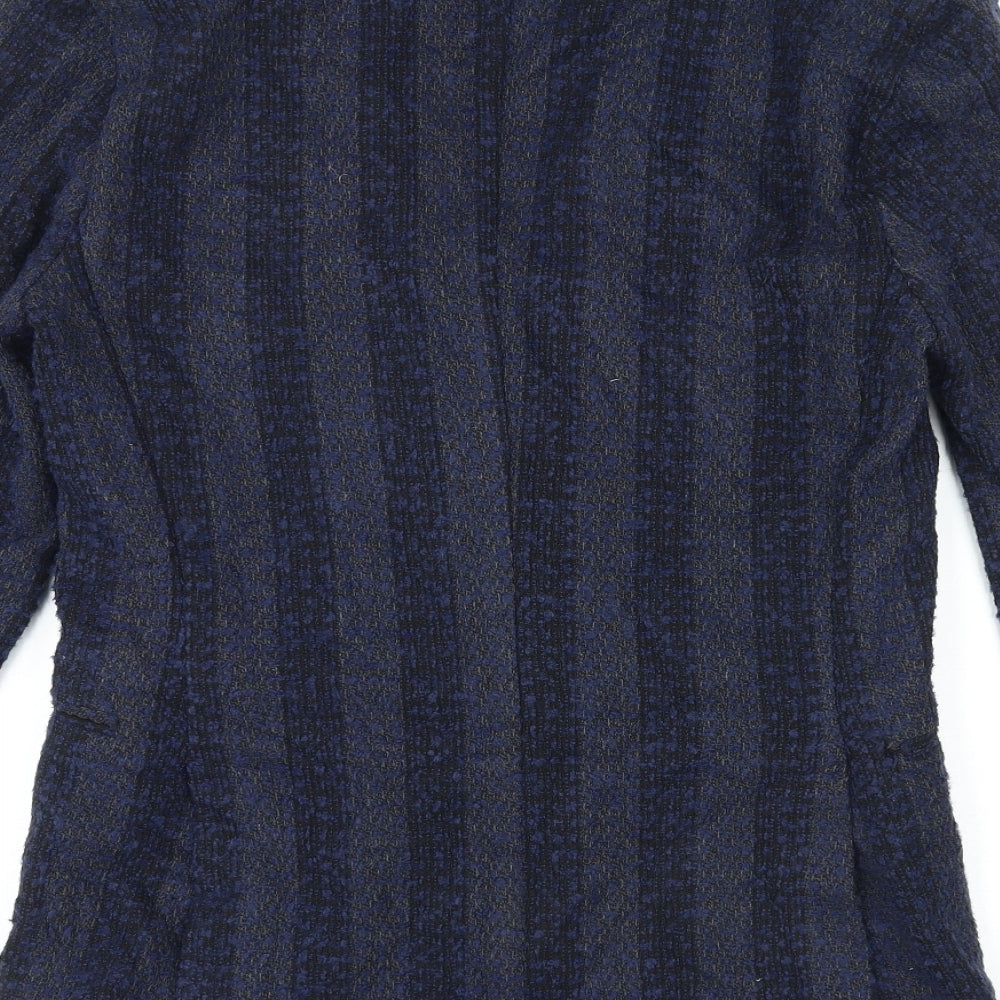 Mulish Mens Blue Striped Polyester Jacket Blazer Size L Regular