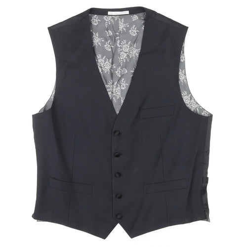 NEXT Mens Black Wool Jacket Suit Waistcoat Size 42 Regular