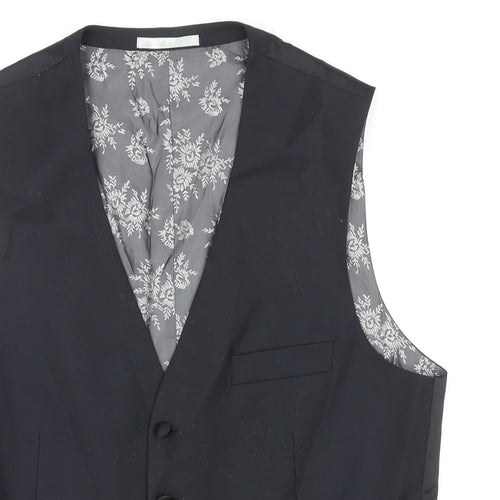 NEXT Mens Black Wool Jacket Suit Waistcoat Size 42 Regular