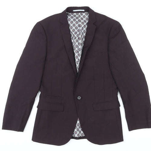 Ventuno 21 Mens Purple Polyester Jacket Blazer Size S Regular