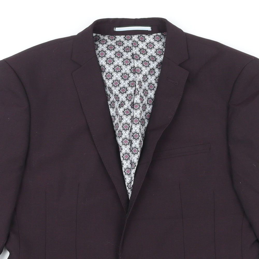 Ventuno 21 Mens Purple Polyester Jacket Blazer Size S Regular