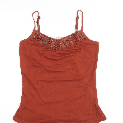 Esprit Womens Orange Polyester Camisole Tank Size M Scoop Neck - Neckline Detail