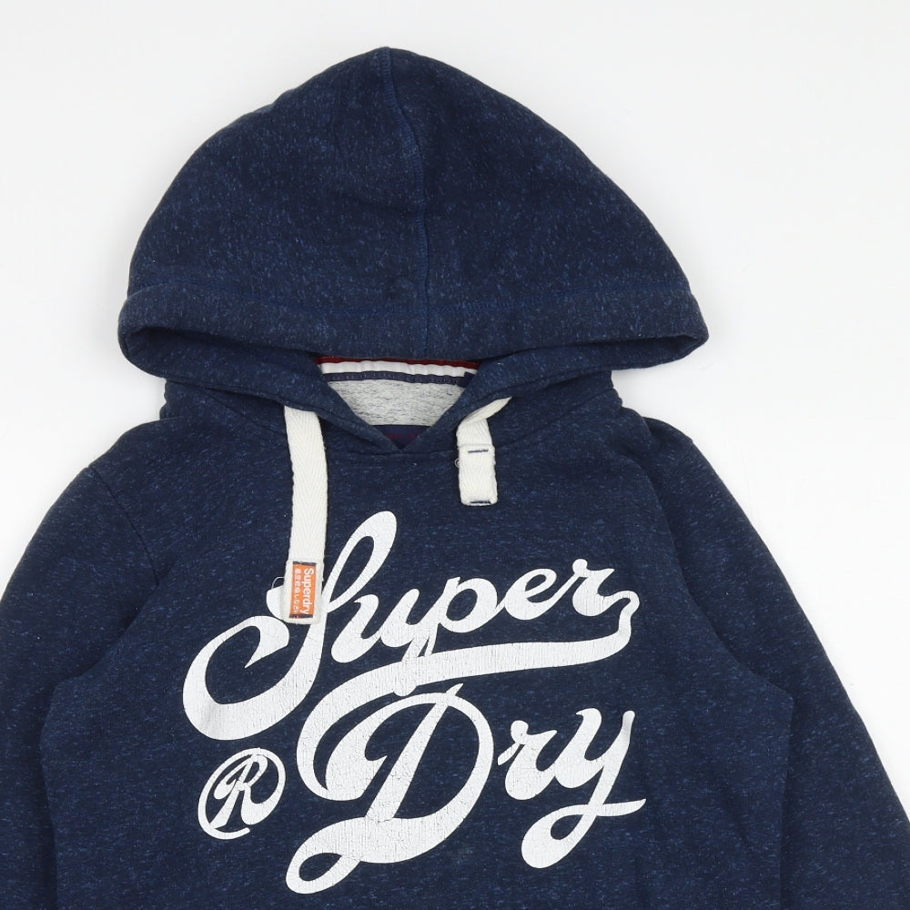 Superdry Mens Blue Cotton Pullover Hoodie Size S