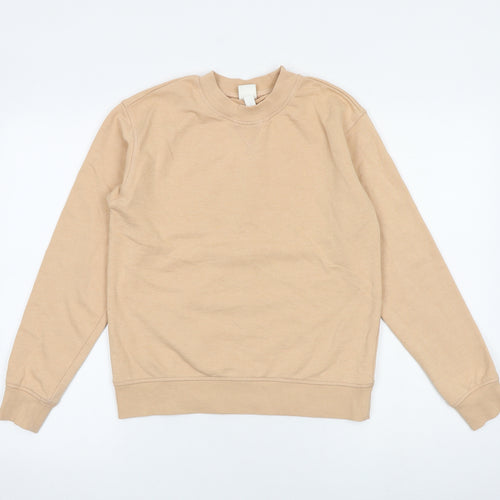 H&M Womens Beige Cotton Pullover Sweatshirt Size XS Pullover