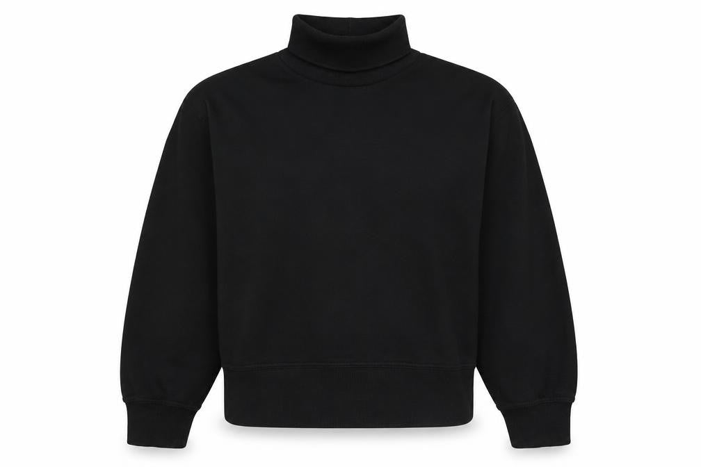 Front view of Zara women’s black polyester pullover sweatshirt, size L