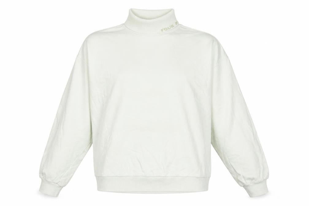 Front view of ASOS women’s green cotton pullover sweatshirt, size XS, pullover
