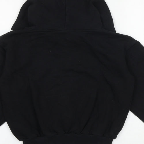 H&M Boys Black Cotton Full Zip Hoodie Size 9-10 Years Zip