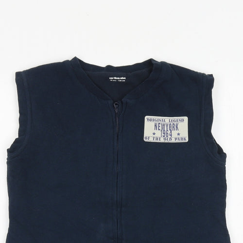 Vertbaudet Boys Blue Gilet Jacket Size 10 Years Zip