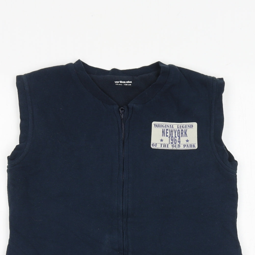 Vertbaudet Boys Blue Gilet Jacket Size 10 Years Zip