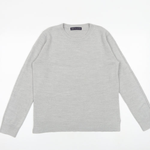 Marks and Spencer Womens Grey Round Neck Acrylic Pullover Jumper Size 12
