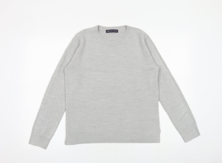 Marks and Spencer Womens Grey Round Neck Acrylic Pullover Jumper Size 12