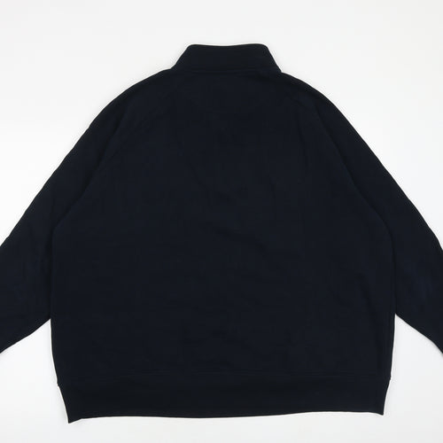 Marks and Spencer Mens Blue Cotton Henley Sweatshirt Size 3XL