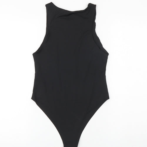 Quiz Womens Black Polyester Bodysuit One-Piece Size 10 Snap