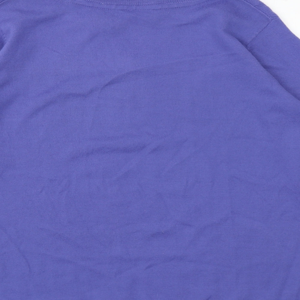 EWM Womens Purple Round Neck Cotton Pullover Jumper Size 18 - Shirt Insert