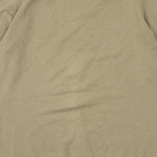 Monsoon Womens Brown V-Neck Cotton Pullover Jumper Size S