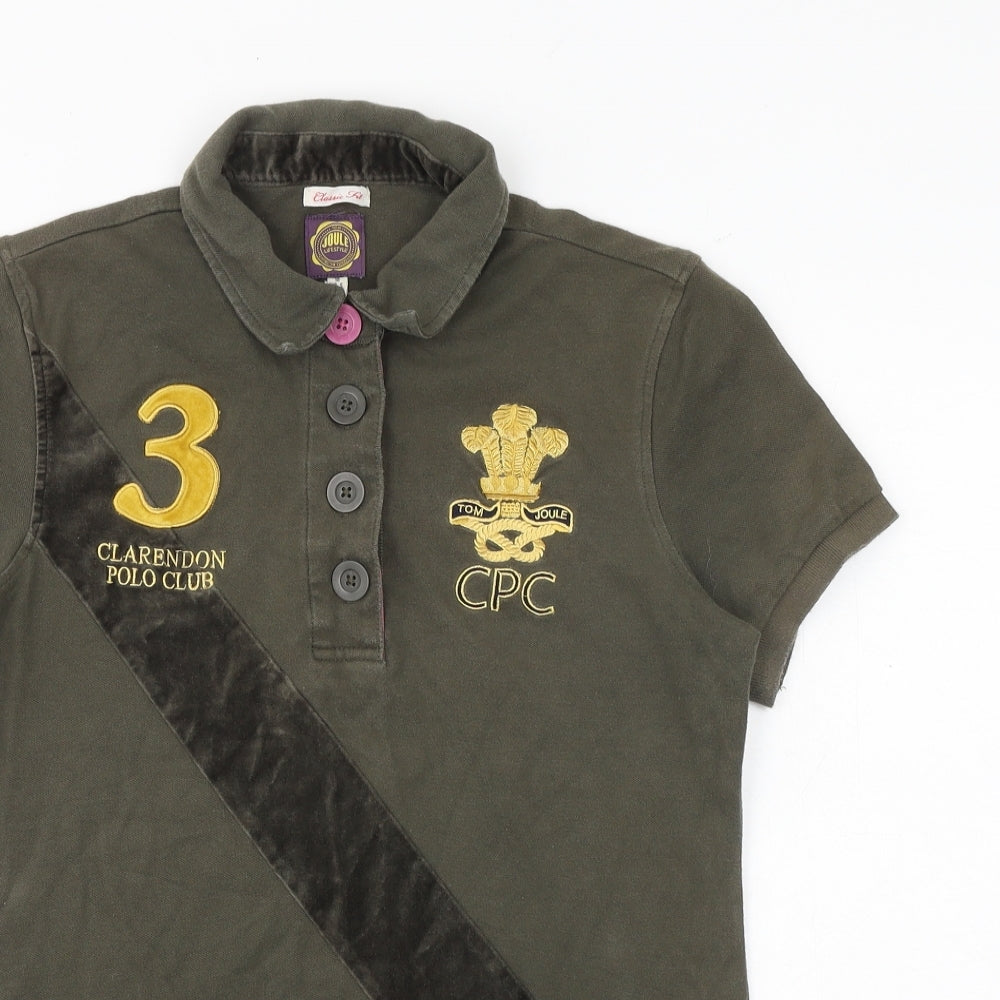 Joules Womens Green Cotton Basic Polo Size 10 Collared