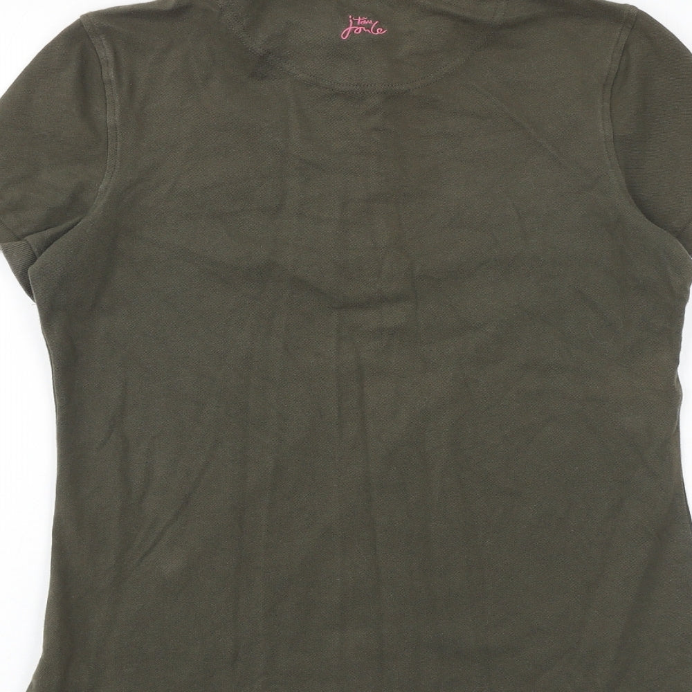 Joules Womens Green Cotton Basic Polo Size 10 Collared