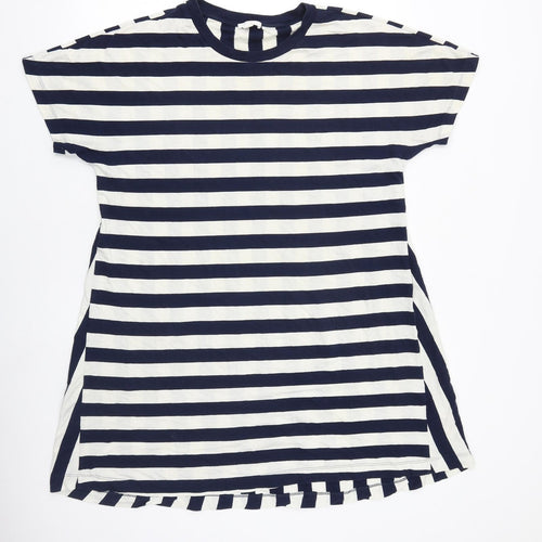 COS Womens Blue Striped 100% Cotton T-Shirt Dress Size M Round Neck Pullover