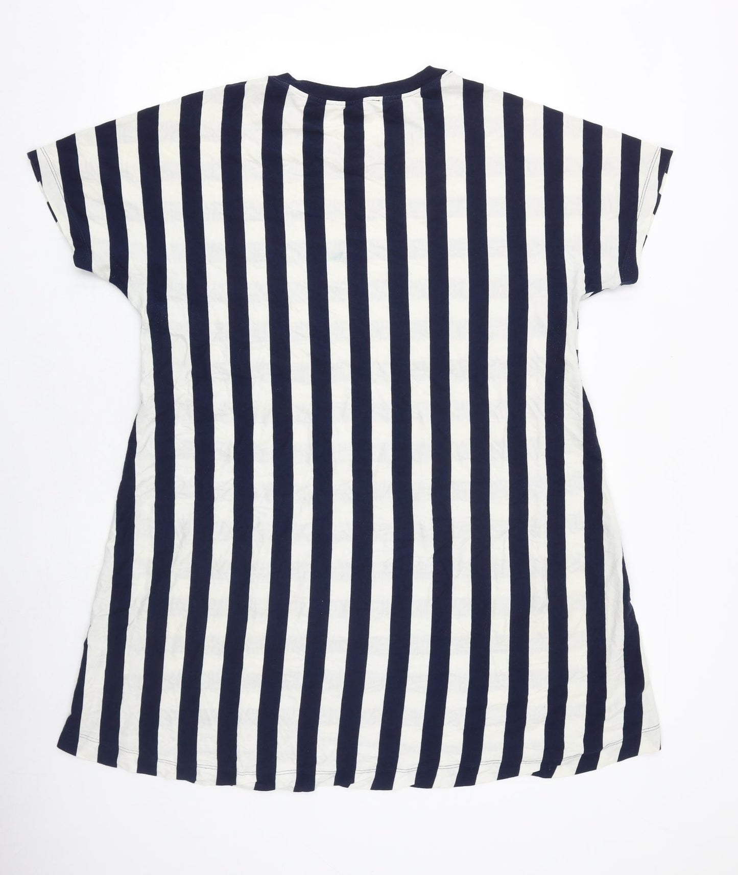 COS Womens Blue Striped 100% Cotton T-Shirt Dress Size M Round Neck Pullover