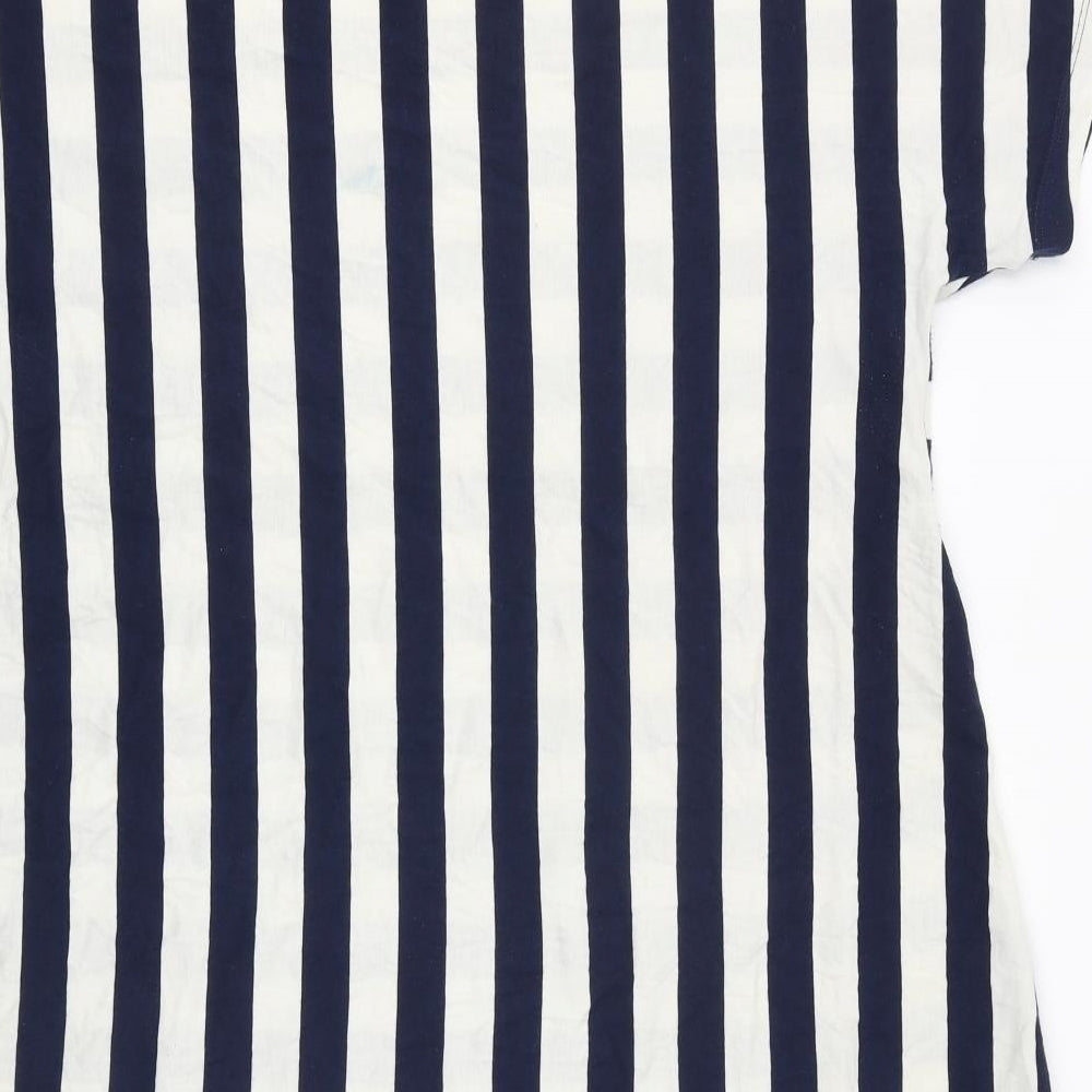 COS Womens Blue Striped 100% Cotton T-Shirt Dress Size M Round Neck Pullover