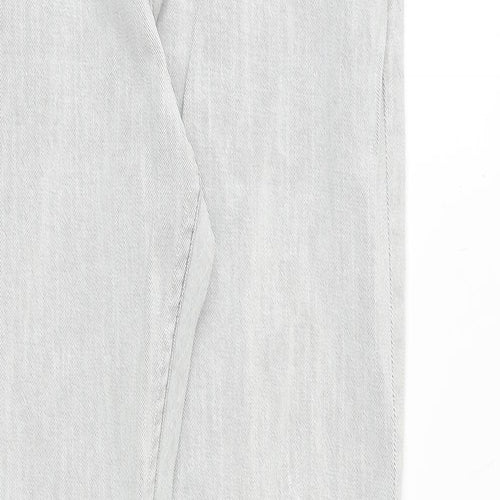 Topman Mens Grey Cotton Straight Jeans Size 32 in L33 in Slim Button