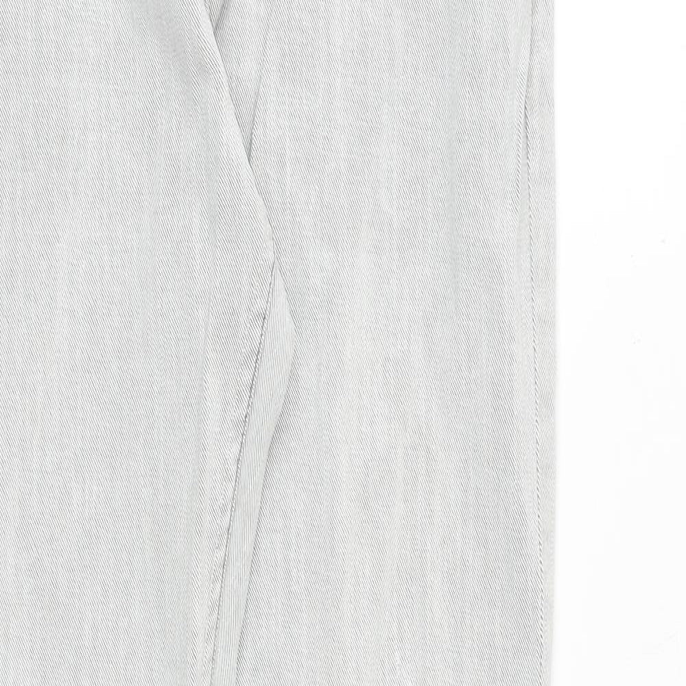 Topman Mens Grey Cotton Straight Jeans Size 32 in L33 in Slim Button